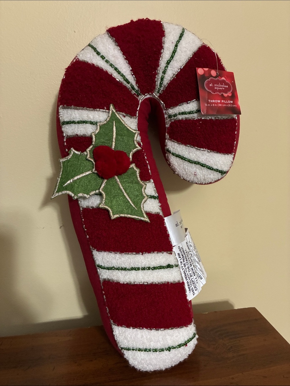 St. Nicholas Square - CANDY CANE THROW PILLOW